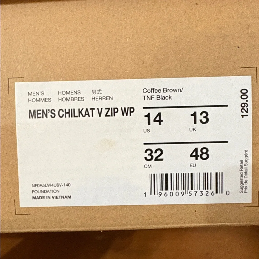 The North Face NIB Chilkat VZip Dark Brown and Black Snow Rain Boots Size 14